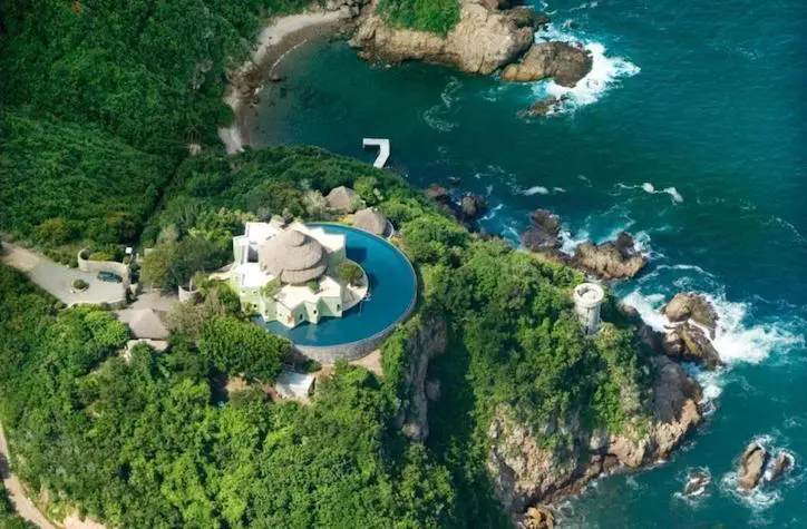 Aerial view of Las Careyes in Jalisco Mexico