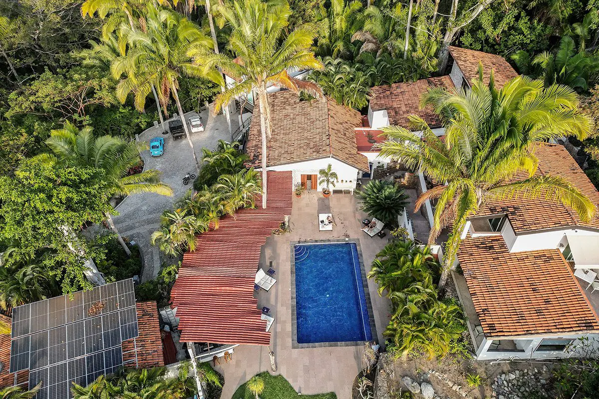 Aerial view of wedding venue Casa Cinetica located in Sayulita
