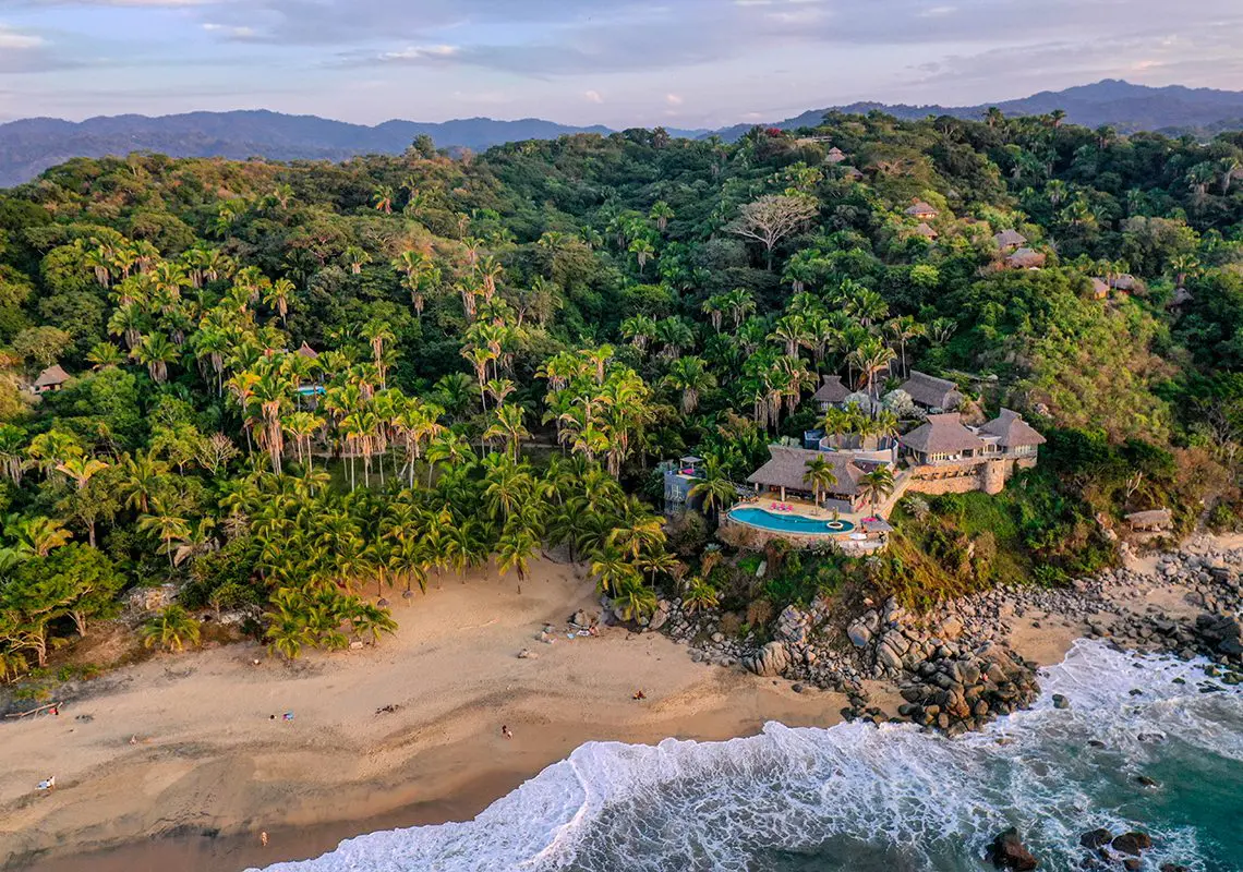 Aerial view of wedding venue Teitiare Estate located near Sayulita