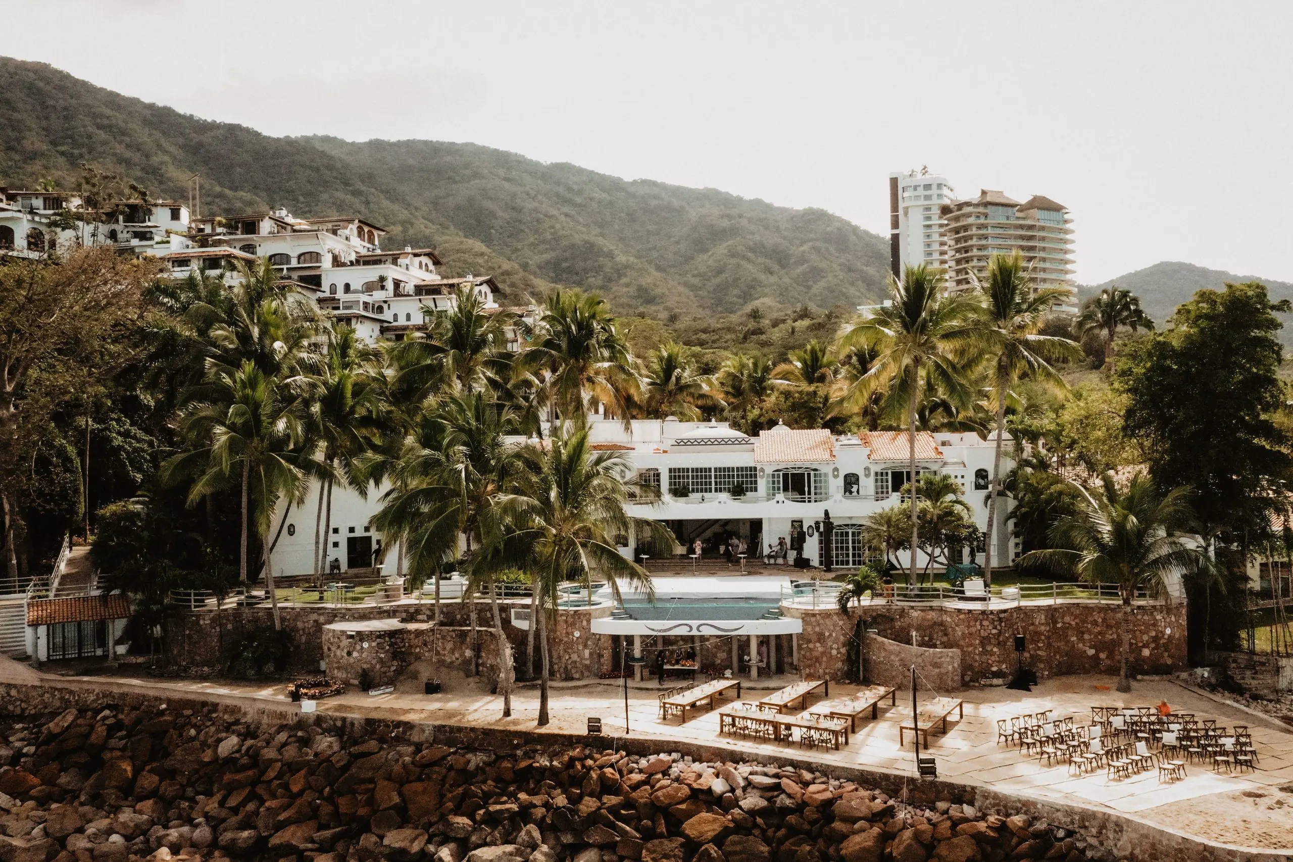 Aerial view of wedding venue Villa La Mansion located in Puerto Vallarta