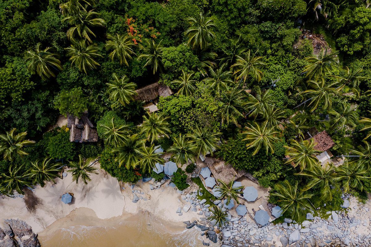 Aerial view of wedding venue Casitas Maraika located near Yelapa
